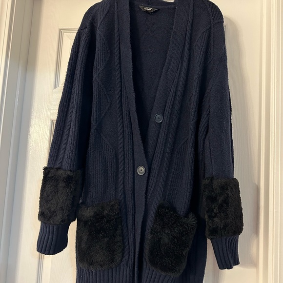 Lot of three sweaters. Bubble sleeve, large knit, fur pocket, boho - Picture 3 of 4